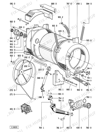 Схема №1 AWM 212 с изображением Магнитик для стиральной машины Whirlpool 481228128368
