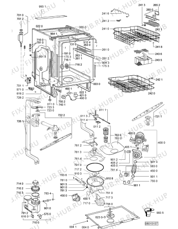Схема №1 GSFH 1658 WS с изображением Панель для электропосудомоечной машины Whirlpool 480140100792
