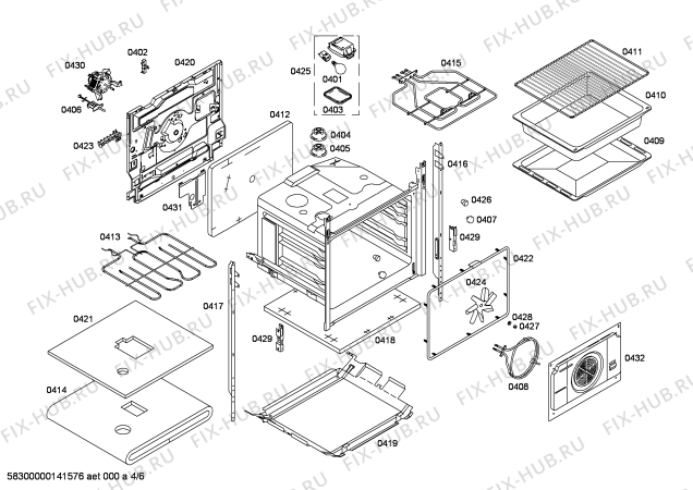 Схема №1 HL654202E с изображением Фронтальное стекло для электропечи Siemens 00683872