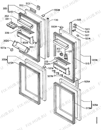Взрыв-схема холодильника Rex FI5004NFH - Схема узла Door 003