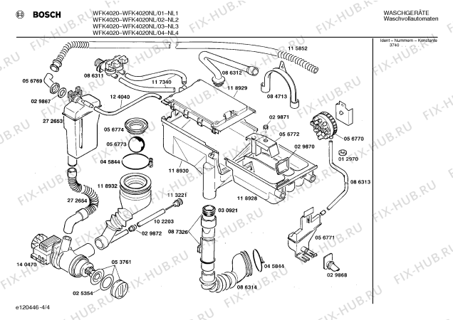 Взрыв-схема стиральной машины Bosch WFK4020NL WFK4020 - Схема узла 04