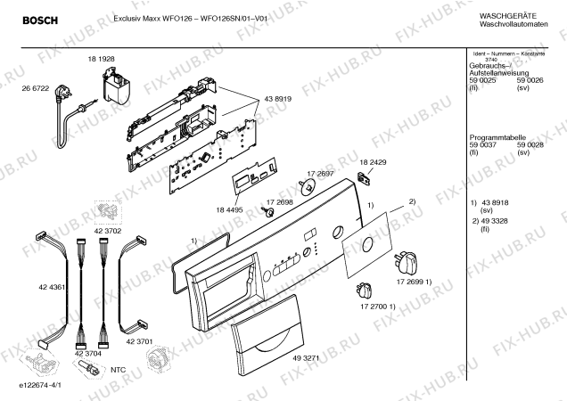 Схема №2 WFO126SN Exclusiv Maxx WFO126 с изображением Инструкция по установке и эксплуатации для стиральной машины Bosch 00594479
