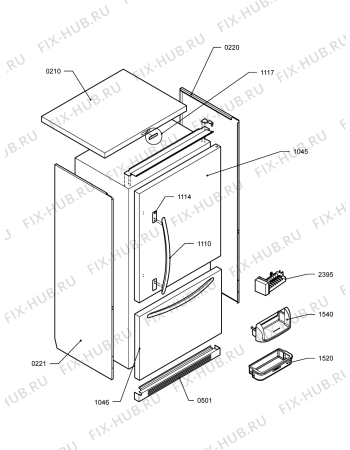 Схема №4 KRBC - 9010  I с изображением Дверца для холодильной камеры Whirlpool 482000003073