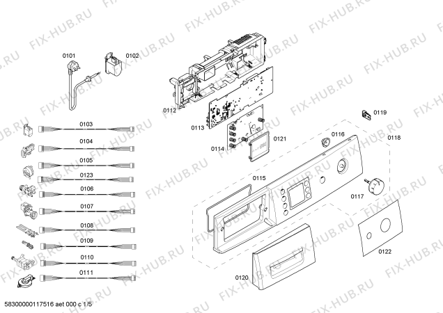 Схема №2 WAE16440OE с изображением Панель управления для стиралки Bosch 00449939