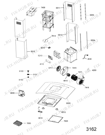 Схема №1 208297704403 PRF0015 с изображением Монтажный набор для вытяжки Whirlpool 482000022461