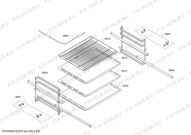 Взрыв-схема плиты (духовки) Siemens HB33G2650S - Схема узла 06
