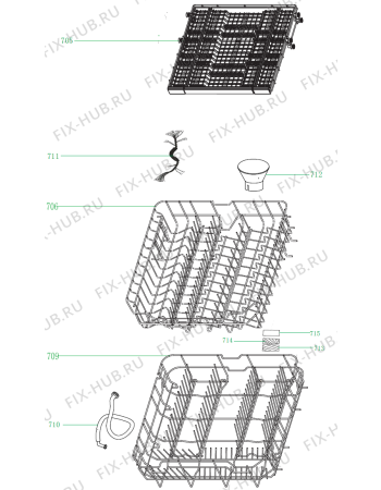 Взрыв-схема посудомоечной машины Gorenje GV63214 (373774, WQP12-7311A) - Схема узла 07