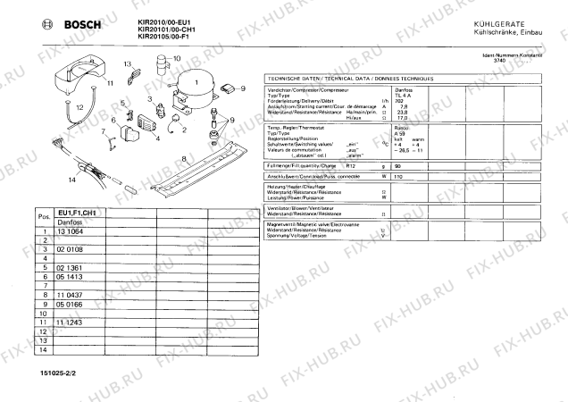 Взрыв-схема холодильника Bosch KIR2010 - Схема узла 02