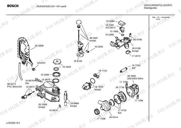 Схема №2 SGS43A52EU с изображением Инструкция по эксплуатации для посудомоечной машины Bosch 00582579