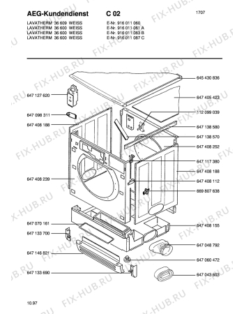 Взрыв-схема стиральной машины Aeg LTH36600F - Схема узла Section1