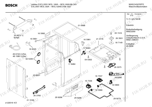 Схема №2 WOL120AEU EXCLUSIV WOL120A с изображением Инструкция по эксплуатации для стиралки Bosch 00527423