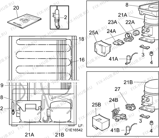 Взрыв-схема холодильника Aeg 3144-6KG - Схема узла C10 Cold, users manual