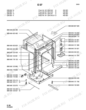 Взрыв-схема посудомоечной машины Husqvarna Electrolux QB530B - Схема узла Housing 001