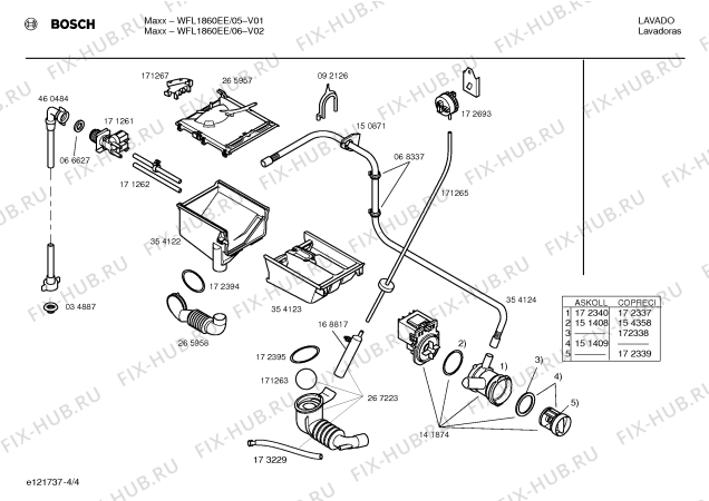 Взрыв-схема стиральной машины Bosch WFL1860EE Maxx WFL1860 - Схема узла 04