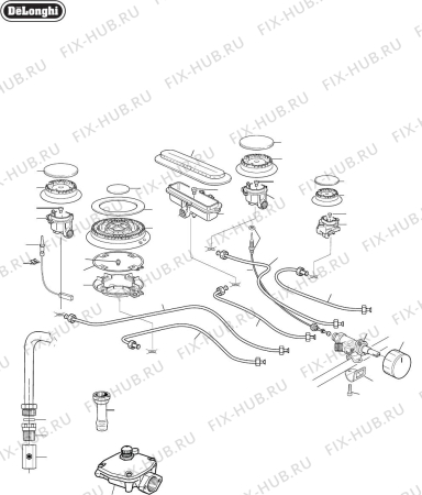 Взрыв-схема плиты (духовки) Delonghi Australia DE926GWF - Схема узла 5