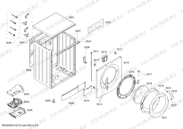 Взрыв-схема стиральной машины Bosch WLM20460IT - Схема узла 02