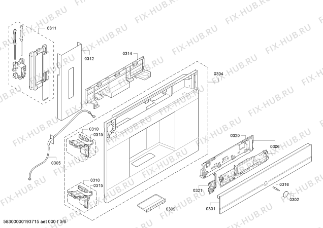 Схема №2 CT836LEB6 studioLine с изображением Дверь для электрокофемашины Siemens 00776279