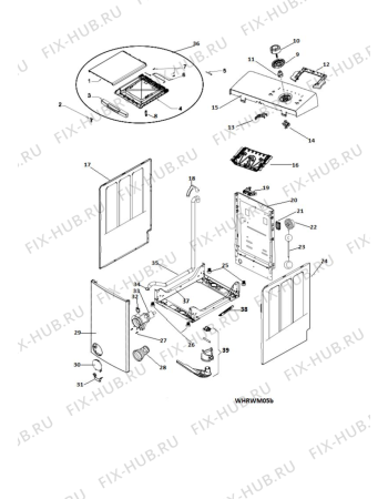 Схема №1 LTE8027 (F094587) с изображением Крышечка для стиралки Indesit C00317179