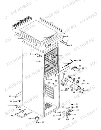 Взрыв-схема холодильника Tricity Bendix FD800W - Схема узла Cabinet + furniture (extra)