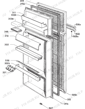 Взрыв-схема холодильника Zanussi Z32.2G - Схема узла Door 003
