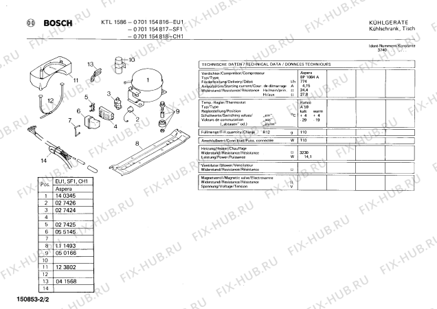 Взрыв-схема холодильника Bosch 0701154816 KTL1586 - Схема узла 02