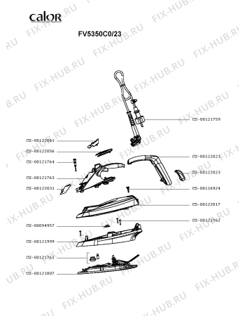 Схема №1 FV5350Z0/23 с изображением Рукоятка для утюга (парогенератора) Tefal CS-00122021