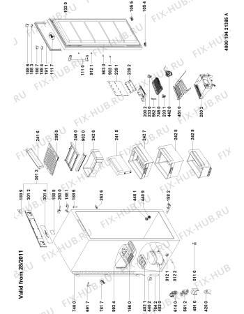 Взрыв-схема холодильника Whirlpool WV1861 A+NFW - Схема узла
