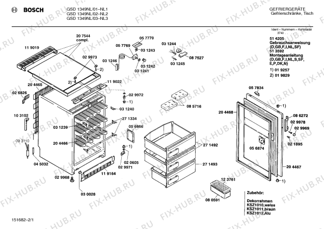 Схема №1 GSD1349NL с изображением Емкость для заморозки для холодильной камеры Bosch 00271492
