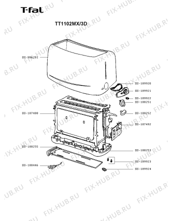 Схема №1 TT110252/3D с изображением Электропитание для электрофритюрницы Seb SS-188446