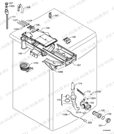 Взрыв-схема стиральной машины Aeg Electrolux L64810 - Схема узла Hydraulic System 272