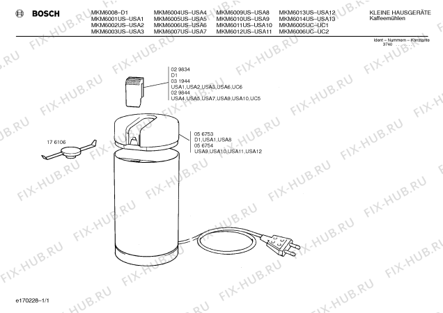 Схема №1 MKM6000GB с изображением Кнопка для кофеварки (кофемашины) Bosch 00029834