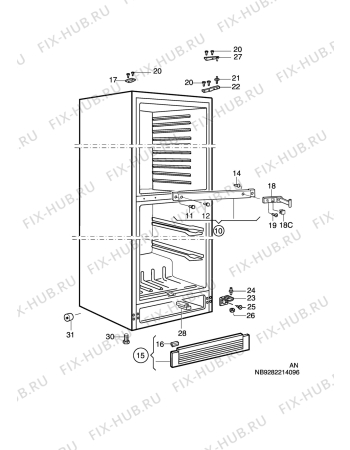 Взрыв-схема холодильника Electrolux MR300C - Схема узла C10 Cabinet