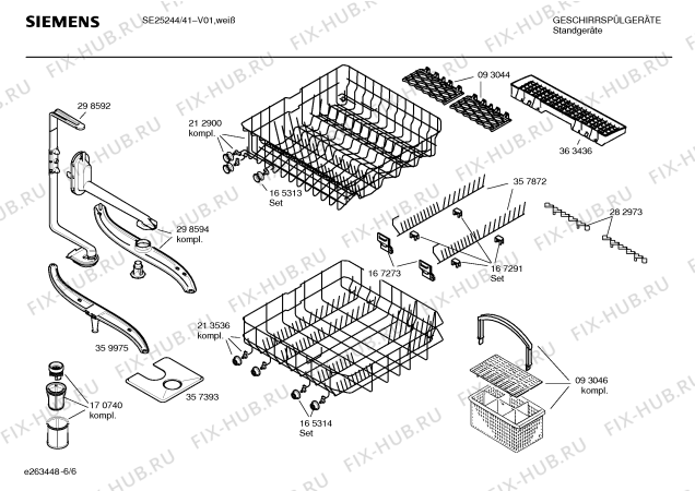 Схема №2 SE25244 с изображением Инструкция по эксплуатации для посудомоечной машины Siemens 00582653