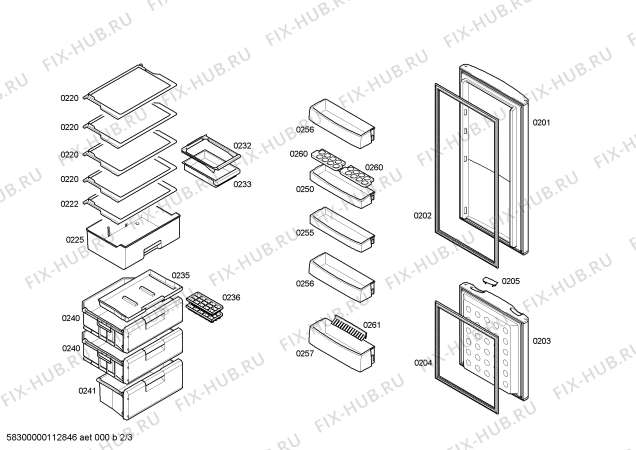 Схема №3 4KE4920A с изображением Дверь для холодильника Bosch 00242275