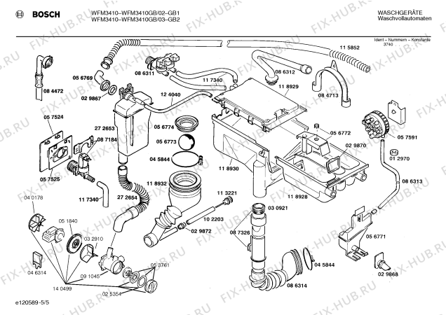 Схема №2 WFM3410GB WFM3410 с изображением Панель управления для стиралки Bosch 00273085