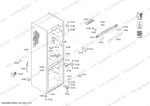 Схема №1 KG36NST40 с изображением Дверь морозильной камеры для холодильника Siemens 00687618