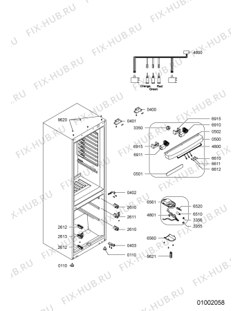 Схема №2 ARC 5180 с изображением Часть корпуса для холодильника Whirlpool 480131100439