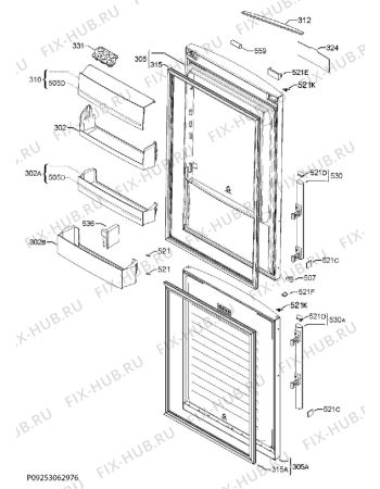 Взрыв-схема холодильника Electrolux EN93888OX - Схема узла Door 003