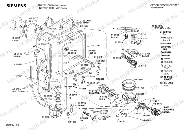 Схема №1 SN27302DK с изображением Кабель для электропосудомоечной машины Siemens 00287178