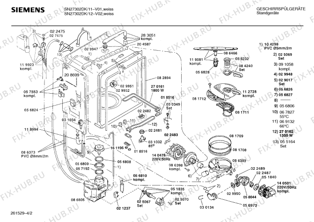 Схема №1 SN27302DK с изображением Панель для электропосудомоечной машины Siemens 00287177