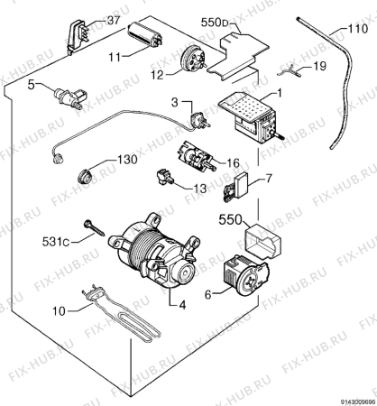 Взрыв-схема стиральной машины Zanussi FA1074 - Схема узла Electrical equipment 268