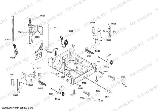 Взрыв-схема посудомоечной машины Bosch SRV53M13EU - Схема узла 05