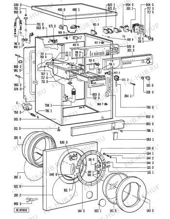 Взрыв-схема стиральной машины Whirlpool AWM 205/2 - Схема узла