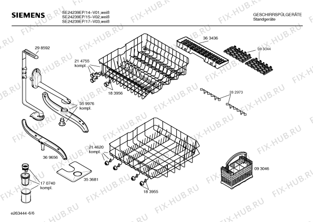 Схема №1 SE34A233SK с изображением Панель управления для посудомойки Siemens 00366901