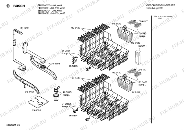 Взрыв-схема посудомоечной машины Bosch SHI6900 - Схема узла 06