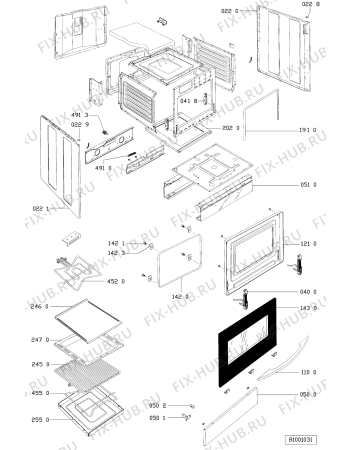 Схема №1 ACM 945/BB с изображением Панель для плиты (духовки) Whirlpool 481945359011