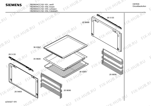 Схема №1 HB29064CC с изображением Инструкция по эксплуатации для плиты (духовки) Siemens 00582768