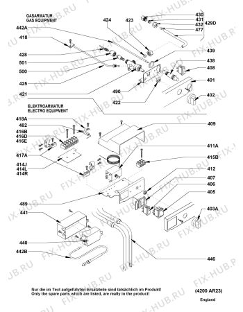 Взрыв-схема холодильника Electrolux RM4211F - Схема узла Armature/fitting