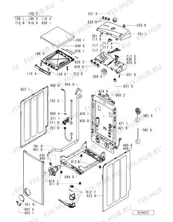 Схема №2 EV 5013 с изображением Обшивка для стиралки Whirlpool 481245210264