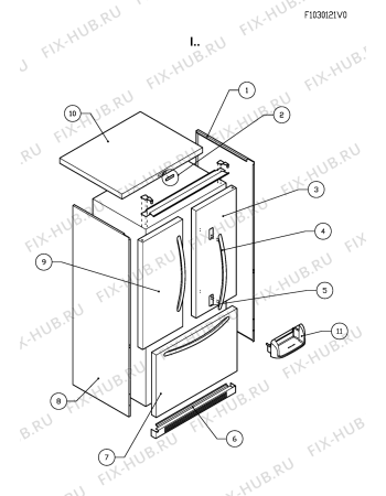 Взрыв-схема холодильника Kitchen Aid KRFC 9030 - Схема узла